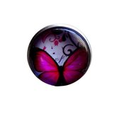 2 Love it Butterfly R - Bague - Taille ajustable - Diamètre 16 mm - Métal - Rose - Noir