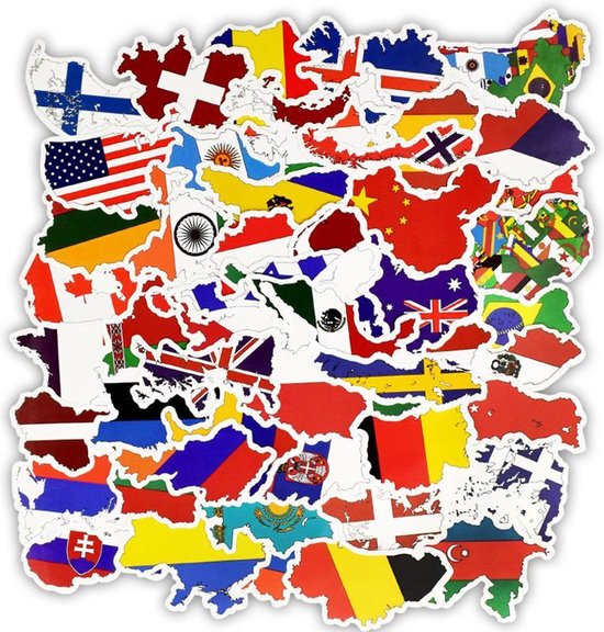 shit Betuttelen Eerder Stickers met landen en vlaggen - 49 stuks - Aardrijkskunde/Reizen/Wereld  thema | bol.com