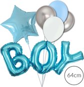 Helium Folie Ballonnen Blauw Geboorte Baby Jongen | Geschikt voor Helium