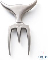 Tridens Brushed Fork in stainless steel holder (Vleesvork in RVS standaard)