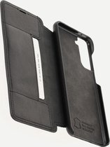 Minim Samsung Galaxy S21 Plus Hoesje Echt Leer Book Case Zwart