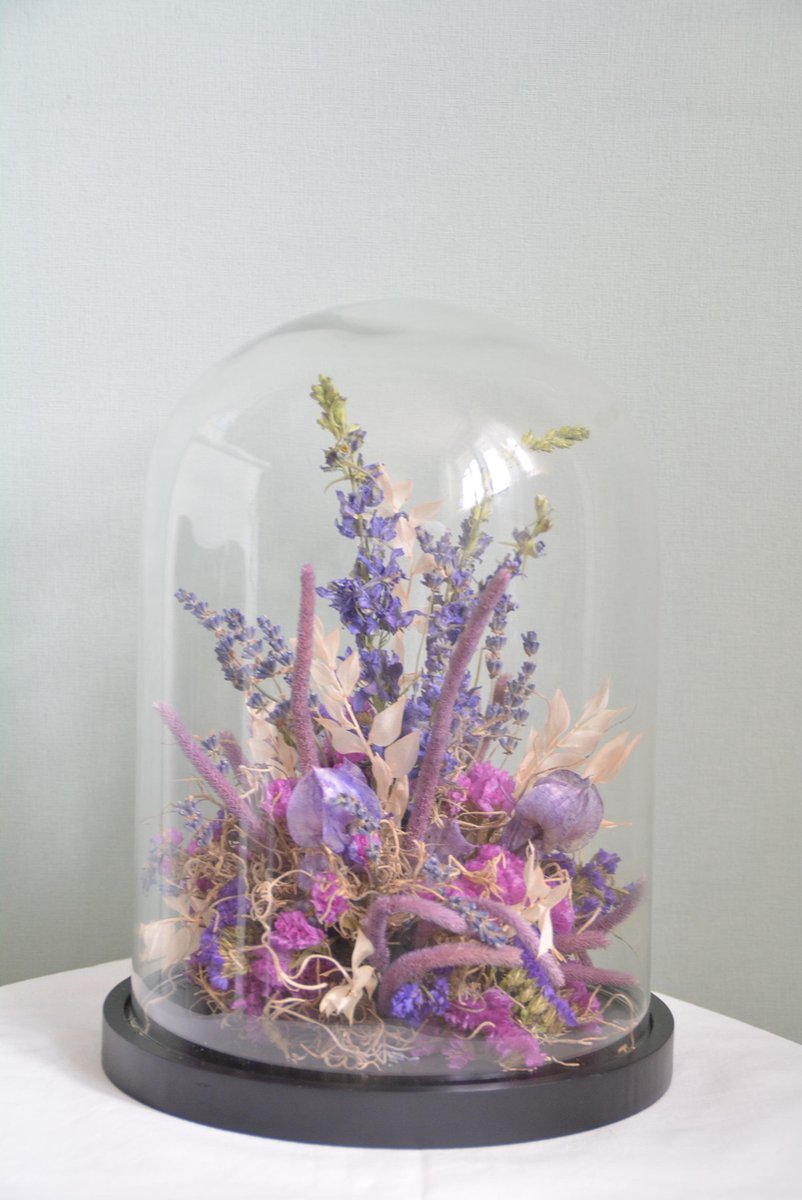 Droogbloemen in glas - Glazen stolp - Gedroogde bloemen | bol.com