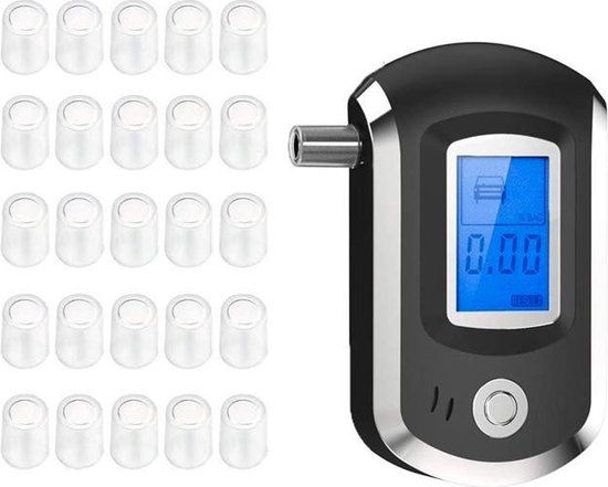 FEDEC Alcohol Tester - Blaastest - Inclusief 25 Mondstukjes - Zwart |  bol.com