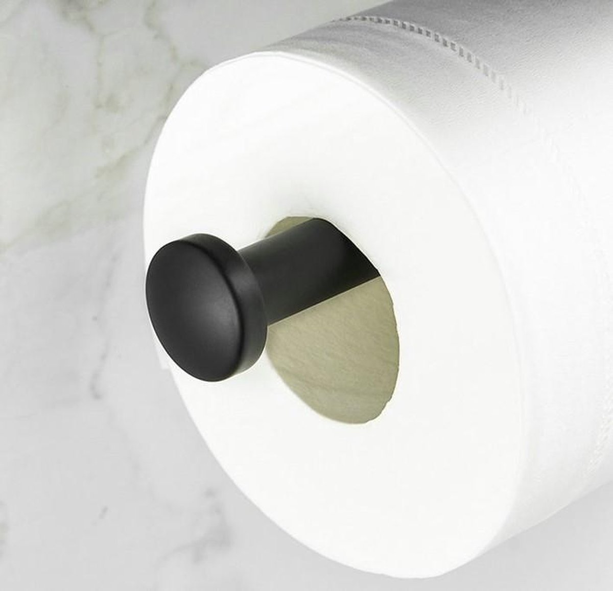 Toiletpapierhouder met plank en borstel, staand model van metaal, voor