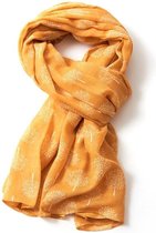 Lichte dames sjaal met boompjes motief  “Mulberry” | Geel | mode accessoire | cadeau voor haar