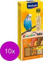 Vitakraft Parkiet Kracker 3 stuks - Vogelsnack - 10 x Honing&Sinaasappel&Popcorn