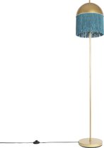 QAZQA fringle - Oosterse Vloerlamp | Staande Lamp - 1 lichts - H 150 cm - Groen - Woonkamer | Slaapkamer | Keuken