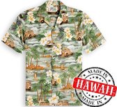 Hawaii Shirt - Blouse - Hemd "Bloemen op Hawaii" - 100% Katoen - Aloha Shirt - Heren - Made in Hawaii Maat L