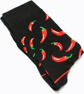 chili peper sokken - Unisex - One size fits all - chili peper cadeau - Cadeau voor mannen en vrouwen