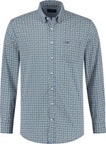 Chris Cayne - Overhemd - Lange Mouw - Allover print - Heren -  Shirt - Blauw - Maat XXL