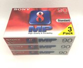 Sony MP-90 8mm video cassettes 3 Pack / Sony video 8 MP camcorder tape cassette.