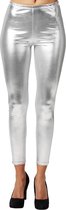 dressforfun - Metallic legging zilver S - verkleedkleding kostuum halloween verkleden feestkleding carnavalskleding carnaval feestkledij partykleding - 303597