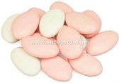 Chocolade dragees / Suikerbonen roze-wit 900 gr - geboorte - baby