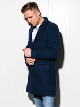 Heren - coat - lange - mantel - Navy