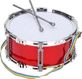 Speelgoed Trommel - drum in plastic rood zilver 20x10
