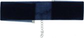 Zac's Alter Ego Choker Navy Blue Wide Velvet Blauw