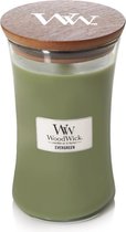 Woodwick Hourglass Large Geurkaars - Evergreen