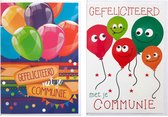 2 Wenskaarten - COMMUNIE - Van Harte Gefeliciteerd – 12 x 17 cm