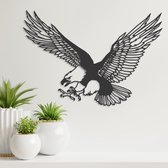 Wanddecoratie - Adelaar - Dieren - Hout - Wall Art - Muurdecoratie - Woonkamer - Zwart - 42 x 29 cm