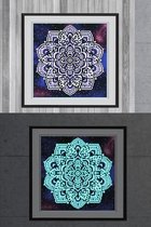 Diamond Painting Pakket - Glow in the Dark - Mandala - 26x26 cm - Complete Set - Volledige Bedekking - Ronde Steentjes