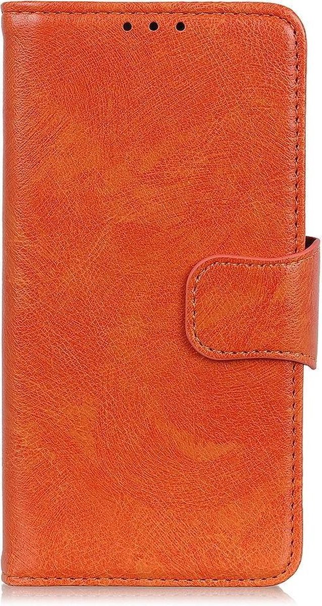 Mobigear Telefoonhoesje geschikt voor Samsung Galaxy S21 Hoesje | Mobigear Classy Bookcase Portemonnee | Pasjeshouder voor 2 Pasjes | Telefoonhoesje voor Pinpas / OV Kaart / Rijbewijs - Oranje