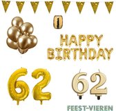 62 jaar Verjaardag Versiering Pakket Goud