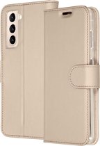 Samsung Galaxy S21 Hoesje Met Pasjeshouder - Accezz Wallet Softcase Bookcase - goud
