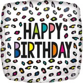Amscan Folieballon Rainbow Leopard Birthday 43 Cm Wit