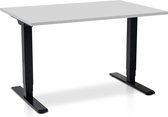 Zit-sta bureau elektrisch verstelbaar - MRC COMFORT NEN-EN 527 | 140 x 80 cm | frame zwart - blad grijs | 130 cm hoog | 100KG draagvermogen