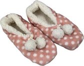 Pantoffel laag model balletjes - Roze / Wit - Maat 37 / 39