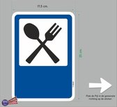 Restaurant wegwijzer verkeersbord sticker per stuk