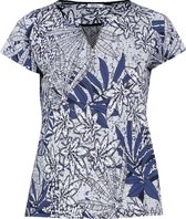 Paprika Dames T-shirt met monochrome bloemenprint - Maat XXL (44)