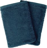 Clarysse Malmö Fairtrade Washandjes 15x21cm Ink Blue Set van 2 stuks