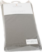 Clarysse Percale Katoenen Hoeslaken Donker Grijs-90x200cm