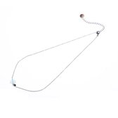 Go Dutch Label Ketting Klaver Zeegroen Zilver N9304-01