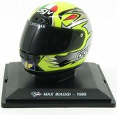The 1:5 Diecast Replica of the Helmet of the World Champion 250CC of 1995. 

The driver was Max Biaggi. 

The manufacturer of the item is Edicola.This model is only online available.