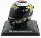 The 1:5 Diecast Replica of the Helmet of the World Champion MotoGP of 2012. 

The driver was Jorge Lorenzo. 

The manufacturer of the item is Edicola.This model is only online
