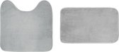 Livetti Badmat en Wcmat 2 Delige B45x75cm WC45x45cm Licht Grijs