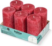 Bolsius - Rustieke Stompkaarsen 130/68 - Velvet Red - 6 stuks