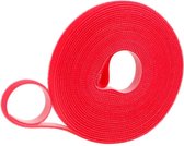 Kabel klittenband | 1 cm x 5 m | rood | nylon | kabelmanagement