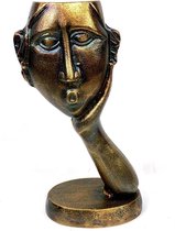 Old Gold Alu Mask Statue 20 x 11 x 33 cm