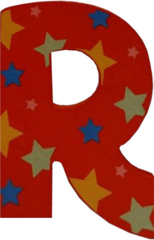 Decoratieletter - R - Hout - 7cm - Rood