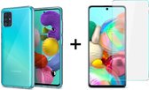 Samsung A71 5G hoesje transparant - Samsung Galaxy A71 hoesje case siliconen hoesjes cover hoes - 1x Samsung A71 Screenprotector