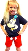Disney Mickey Mouse - kleuter/kinder - Shortama - 100% Jersey katoen- blauw/rood - maat 110