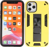 iPhone 11 Pro Hoesje - Tough Armor Hardcase - Telefoonhoesje Met Standfunctie - Bestcases Backcover - Geel