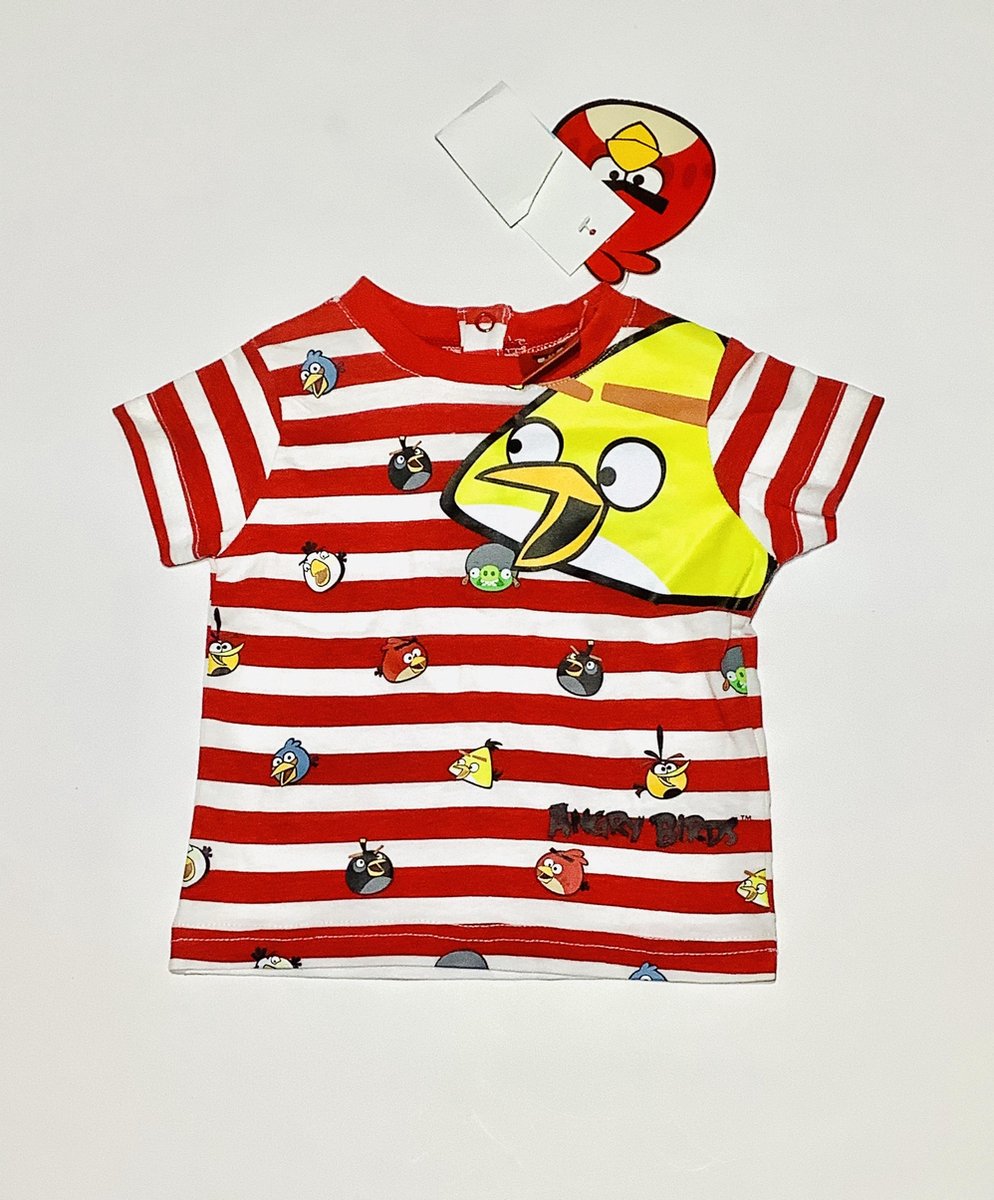 Angry Birds babyshirt - rood - maat 74 (12 maanden)