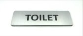 Deurbordje - WC bord - WC - Toiletbord - Bordje - RVS Look - 150 mm x 50 mm x 1,6 mm - 5 jaar garantie