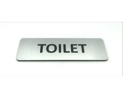 Deurbordje - WC bord - WC - Toiletbord - Bordje - RVS Look -