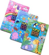 Super Colouring Book - Wilde dieren, Unicorn & Zee dieren - Kleurboeken - 250+ Kleurplaten - 3 Stuks