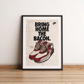 Kicks On Kanvas Poster - Nike Air Max Bacon Vintage - 70 X 50 Cm - Multicolor